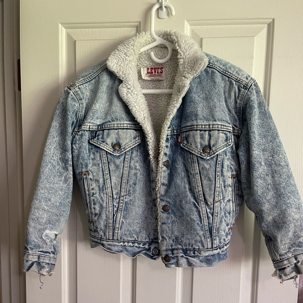 Vintage Levis 4 Pocket Denim Sherpa Lined Jacket